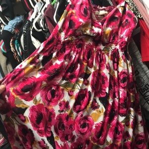 Rose print dress
